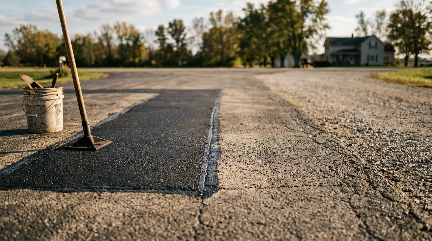 Asphalt patching on residential driveway